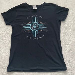 Graphic T-shirt black. Sante Fe N. M. Size M